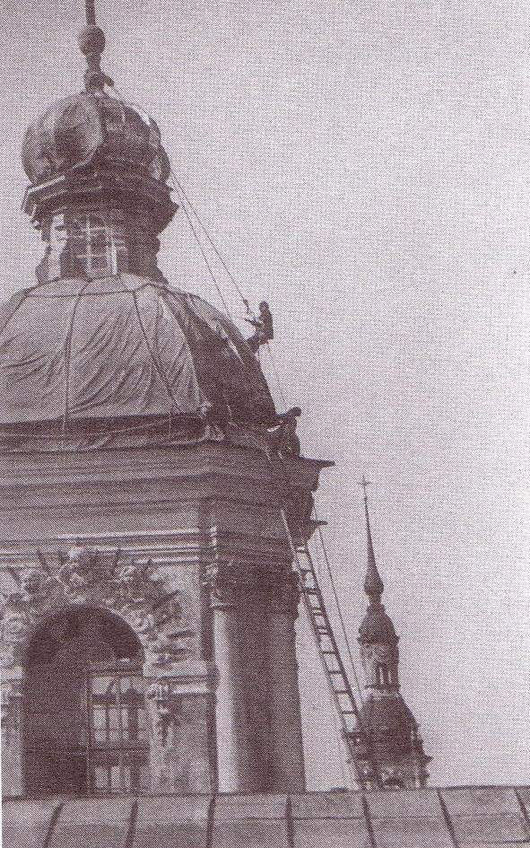 Маскировка главного купола Никольского собора